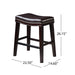 26' Contemporary Upholstered Saddle Counter Stool with Nailhead Trim (Set of 2), Dark Brown - DTYStore