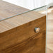Double-drawer bedside table. The board surface is MDF sticker, and both sides are transparent tempered glass. The design is simple and elegant, with excellent storage functions. - DTYStore