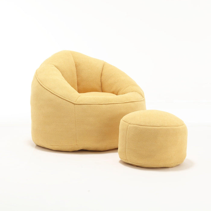 Bedding Bean Bag Sofa Chair High Pressure Foam Bean Bag Chair Adult Material with Padded Foam Padding Compressed Bean Bag With Footrest - DTYStore