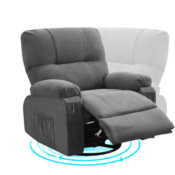 Recliner chair,360 degree rotating swing single sofa chair, equipped with soft cushion and backrest, comfortable armchair, suitable for living room lounge chair,GREY