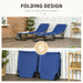 Outsunny 2 Piece Folding Chaise Lounge Pool Chairs, Outdoor Sun Tanning Chairs with 5-Level Reclining Back, Steel Frame for Beach, Yard, Patio, Blue - DTYStore