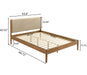 Vichy 4-Piece Rubberwood Bedroom Set with Textured Polyester Upholstered Queen Bed, Dresser, Mirror, and Nightstand - DTYStore