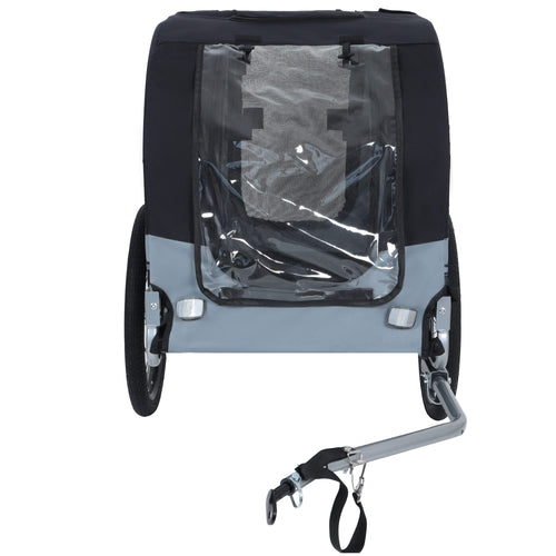 Large Folding Bike Trailer for Dogs – 66LB Capacity All-Terrain Pet Carrier, Durable Steel Frame for Cycling, Jogging, Camping & Outdoor Adventures, Black- Gray - Image 5