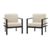 3 Piece Modern Outdoor Patio Seating with Aluminum Frame, Weather-Resistant Cushions, Sleek Design, And a Side Table, Perfect for Patio, Garden, or Balcony - DTYStore