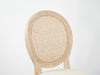 Upholstered Fabrice With Rattan Back French Dining Chair with rubber legs,Set of 2,Beige - DTYStore