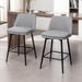 Counter Height Swivel Bar Stools Set of 2, 360° Swivel Upholstered Barstools with Back and Metal Legs, 25.6' Seat Height,Counter Stools for Kitchen Island and Pub,Linen Cloth,Grey - DTYStore