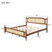King Pine wooden Bed with Rattan Headboard and Footboard, with Central Enhanced Bed Platform,Walnut - DTYStore