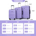 Expandable 3 Piece Luggage Sets PC Lightweight & Durable Suitcase with Two Hooks, Spinner Wheels, TSA Lock, (21/25/29) Purple - DTYStore