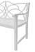 Outdoor Garden Patio Bench,Iron Metal Steel Frame Park Bench with Backrest and Armrest, Slatted Seat for Park, Yard & Porch, Balcony, Accommodates 2-3 People,White - DTYStore