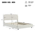 Queen Size Platform Bed with Boucle Fabric, Soft Boucle Fabric Upholstered Platform bed with Curve-Shaped Design Headboard, Beige, Easy Assembly - DTYStore