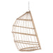 Outdoor Garden Rattan Egg Swing Chair Hanging Chair Wood+Light Gray - DTYStore