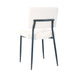 Modern Beige simple dining chair Fabric Upholstered Chairs home bedroom stool back dressing chair black metal legs(set of 2) - DTYStore