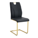 Black PU Dining Chair Set.Uniquely designed black dining chairs. PU material, paired with gold metal chair legs. Suitable for offices, restaurants, kitchens, conference rooms, etc.(Set of 6) - DTYStore