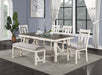 Dining Room Furniture 1x Bench Gray Fabric Cushion Seat White Clean Lines - DTYStore