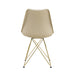 Modern Dining Chairs with Shell Lounge Plastic Seat and GOLDEN STEEL Legs KITEHCN chairs meeting room chairs living room,Set of 4, beige - DTYStore