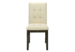 Dining Chair, 37' Height, Set Of 2, Upholstered, Dining Room, Kitchen, Cream Fabric, Grey Solid Wood, Transitional - DTYStore