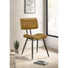 Set of 2 Leather Upholstered Side Chairs, Camel and Black - DTYStore