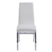White and Chrome Armless Solid Back Side Chair (Set of 2) - DTYStore