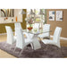 Set of 2 Padded Leatherette Side Chairs in White and Chrome - DTYStore
