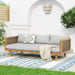 CLAREMONT 3 SEATER DAYBED WITH RATTAN ARMS (LIGHT GREY CUSHION) - DTYStore