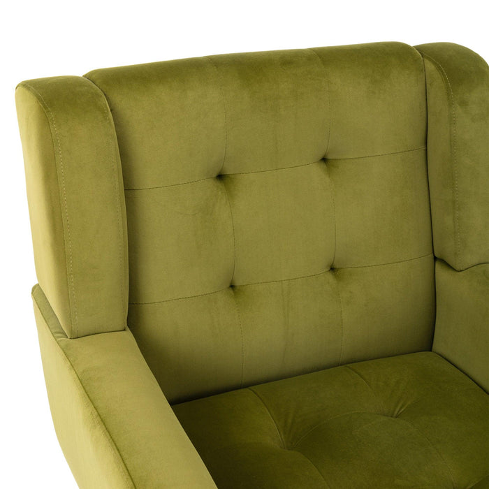 Modern Soft Velvet Material Ergonomics Accent Chair Living Room Chair Bedroom Chair Home Chair With Black Legs For Indoor Home - DTYStore