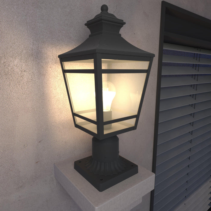 Large Outdoor Post Lights Lamp Post Light Fixture, 18inch Waterproof Aluminum Post Lamp with Clear Glass, Fence Post Deck Lighting for Garden, Patio, Pathway - DTYStore