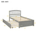Twin Size Platform Bed Wood Bed Frame with Trundle, Gray - DTYStore