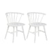 Alwynn Contemporary Wooden Spindle Back Dining Chairs, Windsor Chairs, Set of 2, White - DTYStore