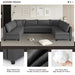 116*86'' Modular Sectional Sofa,Reversible U Shaped Chenille Couch Set,Free Combination,Minimalist Style Indoor Furniture,Oversized 8 Seat Convertible Sofa for Living Room,Apartment,2 Colors - DTYStore