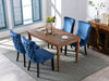 Furniture,Upholstered Wing-Back Dining Chair with Backstitching Nailhead Trim and Solid Wood Legs,Set of 2, Blue,SW8809BL, KD - DTYStore