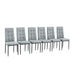 Linen Tufted Dining Room Chairs Set of 6, Accent Diner Chairs Upholstered Fabric Side Stylish Kitchen Chairs with Metal Legs and Padded Seat - Gray - DTYStore