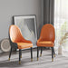 Modern PU sponge-filled dining chair, solid wood metal legs, suitable for restaurants, living rooms and rooms-(Set of 2) - DTYStore