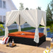 U_STYLE Outdoor Patio Wicker Sunbed Daybed with Cushions, Adjustable Seats - DTYStore