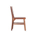 Upholstered Dining Chair Set of 2, Genuine Leather Woven Side Chair, Rustic Hardwood Frame, Brown - DTYStore