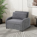 3-in-1 Convertible Sleeper Sofa Bed with Pillow & Pocket, Loveseat Sleeper Chair in Soft Cotton Linen, for Living Room, Bedroom, Study, Apartment, Gray - DTYStore