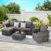 3 Pieces Patio Furniture Set,Outdoor Woven Sectional L- Shaped Patio Furniture ,Wicker Conversation Set with single sofa, and Detachable Lounger &Coffee Table for Backyard Poolside - DTYStore
