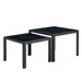 Nesting Coffee Table Set of 2, Square Modern Stacking Table with Tempered Glass Finish for Living Room,Black