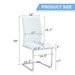 Luxury Simple Arch Chair - Set of 4 White PU Material High Resilience Dining Chair with Arched Metal Silver Leg. - DTYStore