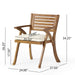 Outdoor Hermosa 3 Pieces KD Wood Dining Set With Cushions,Teak Finish - DTYStore