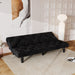Sofa-to-Bed Evolution: 66" Black Velvet Sofa Bed Transforms Seamlessly, Ideal for Family Living Rooms, Apartments, and Bedrooms - DTYStore