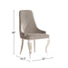 Set of 2 Velvet Upholstered Side Chairs, Grey and Chrome - DTYStore