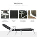 Outsunny Folding Chaise Lounge, Outdoor Sun Tanning Chair, 4-Position Reclining Back, Armrests, Metal Frame and Mesh Fabric for Beach, Yard, Patio, Black - DTYStore