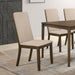 Set of 2 Fabric Upholstered Dining Chairs, Medium Walnut - DTYStore