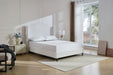 Hannah Upholstered Wingback Bed Size King / Tall 54" Headboard Upholstered King Bed / Premium Cream White Chenille / Minimalist Designs / No Box Spring Needed / Easy Assembly / King - DTYStore