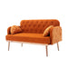 Modern Velvet Loveseat Sofa , Comfy Upholstered 2-Seater Sofa with Gold Metal Legs, Small Loveseat Accent Couch for Living Bedroom Leisure Areas (Orange Velvet) - DTYStore