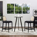 Panama 26.5' Curved Back Cane Rattan Counter Stool, Set of 2, Ebony Black Boucle - DTYStore