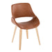 Fabrico Mid-Century Modern Accent/Dining Chair in Natural Wood and Camel Faux Leather by LumiSource - Set of 2 - DTYStore