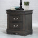 Solid Pine Nightstand with 2 Drawers, Dark Gray - DTYStore