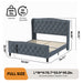 Full Size Bed Frame, Modern Upholstered Platform Bed with Wingback Headboard, Velvet Bed Frame with Wood Slat Support, Easy Assembly, No Box Spring Needed(Gray, Full) - DTYStore