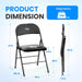 2 Pack Folding Chairs with Leather Padded Cushion Seats & Durable Metal Frame, Comfortable, Foldable, Portable, Commercial Event Seat, Indoor Outdoor for Parties, Home, Office, Black - DTYStore
